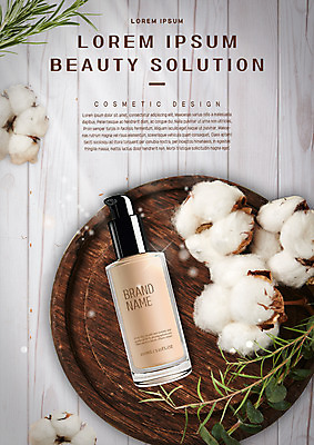 PSD 편집 편집이미지 접시 사람없음 화장 뷰티 화장품 광고편집 스킨케어 로즈메리 메이크업베이스 목화솜 이미지편집 식기 솜 허브 파일형식
