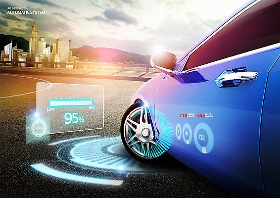 PSD 구름 편집 편집이미지 자동차 하늘 그래프 빌딩 사람없음 디지털 스마트 광고편집 자동화 홀로그램 4차산업 이미지편집 자연요소 산업 육상교통 컨셉 건물 파일형식