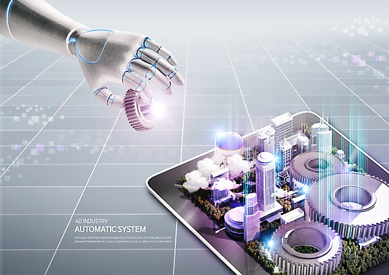 PSD 편집 편집이미지 빌딩 사람없음 태블릿 로봇 너트 광고편집 로봇산업 로봇팔 홀로그램 4차산업 이미지편집 산업 건물 전자제품 스마트기기 공구 파일형식