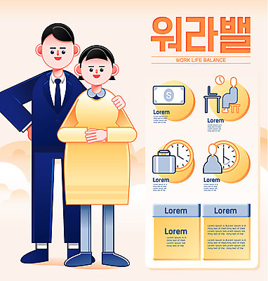 부부 여자 남자 돈 일러스트 성인 두명 임산부 임신 인포그래픽 업무 비즈니스맨 균형 출근 부부라이프 워라밸 국내일러스트 AI파일 라이프스타일 커플 비즈니스 사람 작업 직장인 재산 출퇴근 신조어 파일형식 벡터