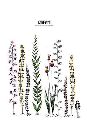 PSD 식물 여자 꽃 캘리배경 잎 일러스트 캘리그라피 수채화 한명 꿈 국내일러스트 1 백그라운드 사람 파일형식