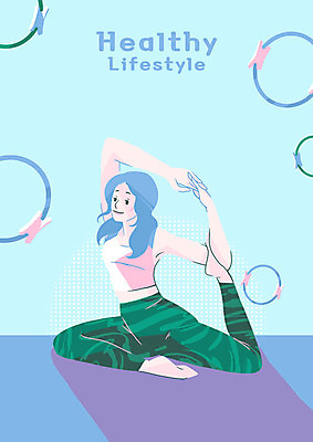 전신 PSD 여자 일러스트 요가 건강 한명 앉기 성인 운동 운동기구 헬스 스트레칭 매트 국내일러스트 1 웰빙 모션 사람 파일형식