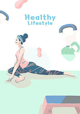 전신 PSD 여자 일러스트 요가 건강 한명 앉기 성인 운동 운동기구 헬스 스트레칭 케틀벨 국내일러스트 1 웰빙 모션 사람 파일형식