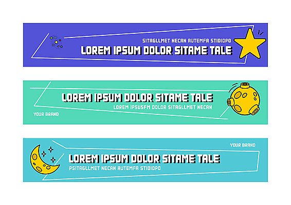 템플릿 배너템플릿 가로배너 별 사각프레임 사람없음 사각형 행성 달 현수막 배너세트 AI파일 자연요소 도형 배너 프레임 가로 세트 우주 파일형식 벡터