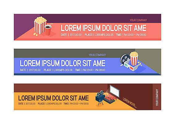 템플릿 배너템플릿 가로배너 사각프레임 사람없음 사각형 현수막 영화 콜라 팝콘 배너세트 AI파일 도형 배너 문화예술 프레임 가로 세트 탄산음료 파일형식 벡터