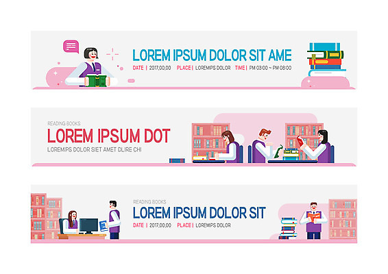 템플릿 학생 배너템플릿 여자 남자 가로배너 청소년 사각프레임 여러명 상반신 책 사각형 현수막 도서관 배너세트 AI파일 도형 배너 교육 다수 프레임 사람 가로 세트 파일형식 벡터