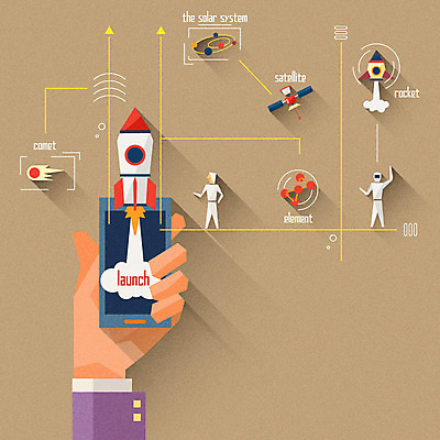 선 인터넷 일러스트 정보기술 사람 두명 전자제품 스마트폰 인공위성 로켓 우주복 태양계 사물인터넷 4차산업 국내일러스트 AI파일 옷 산업 통신 기술 핸드폰 스마트기기 우주 파일형식 벡터