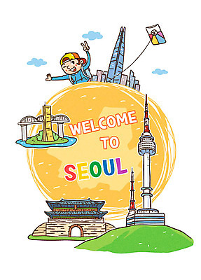 남자 여행 일러스트 서울 한명 빌딩 상반신 성인 숭례문 연 한강 63빌딩 남산타워 국내여행 국내일러스트 AI파일 1 한국 사람 건물 놀이용품 남산 랜드마크 파일형식 벡터