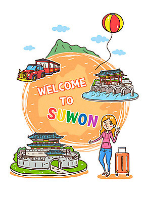 전신 외국인 여자 여행 일러스트 한명 관광버스 국내여행 수원 장안문 화성 국내일러스트 AI파일 1 버스 사람 인종 행성 경기도 파일형식 벡터