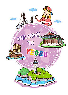 여자 여행 고건축 일러스트 등대 한명 상반신 성인 여수 거북선 국내여행 이순신대교 국내일러스트 AI파일 1 건축물 사람 다리_건축물 전라남도 파일형식 벡터