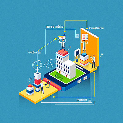 전신 남자 선 인터넷 일러스트 의학 병원 정보기술 주사기 여러명 성인 전자제품 스마트폰 약 의사 사물인터넷 4차산업 국내일러스트 AI파일 산업 다수 의료기기 기술 사람 핸드폰 스마트기기 의료진 파일형식 벡터