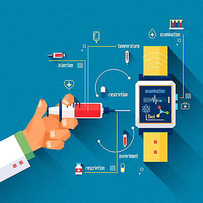 손 선 인터넷 일러스트 의학 병원 정보기술 주사기 신체부위 전자제품 약 의사 혈액 온도계 체온계 스마트워치 사물인터넷 4차산업 국내일러스트 AI파일 산업 의료기기 기술 사람 스마트기기 의료진 웨어러블 파일형식 벡터
