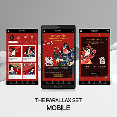 PSD 템플릿 여자 남자 웹템플릿 모바일 여러명 스마트폰 일본 기모노 그림 모바일템플릿 모바일웹 일본전통 마네키네코 사무라이 패럴렉스 이미지템플릿 전통 아시아 다수 사람 핸드폰 스마트기기 일본전통의상 파일형식