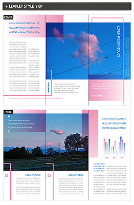 나무 구름 템플릿 표지디자인 표지 ZIP 내지 리플렛 분홍색 3단접지 하늘 그래프 산 팜플렛 사람없음 인디자인 INDD 이미지템플릿 자연요소 식물 컬러 파일형식