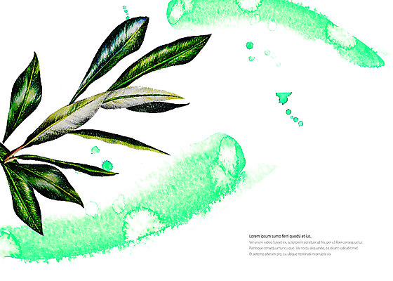 PSD 일러스트 캘리그라피 나뭇잎 타이포그라피 사람없음 초록색 번짐 국내일러스트 문자 컬러 잎 파일형식 효과