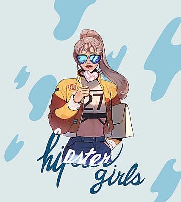 PSD 여자 패션 일러스트 사탕 한명 서기 들기 상반신 성인 뷰티 유행 국내일러스트 1 모션 디저트 사람 파일형식