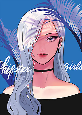 PSD 여자 패션 일러스트 나뭇잎 한명 상반신 성인 뷰티 유행 국내일러스트 1 잎 사람 파일형식