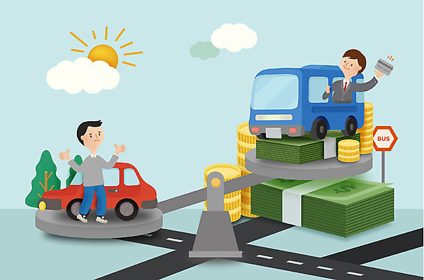 전신 남자 지폐 돈 일러스트 자동차 버스 대중교통 저울 서기 상반신 성인 두명 태양 동전 직장인 절약 출퇴근 국내일러스트 AI파일 자연요소 직업 육상교통 교통수단 컨셉 비즈니스 모션 사람 재산 파일형식 벡터