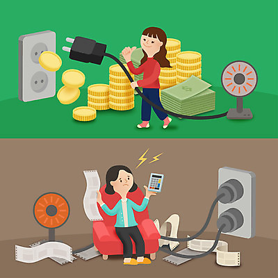 전신 여자 지폐 돈 일러스트 서기 앉기 성인 두명 동전 계산기 절약 콘센트 전기에너지 난방기 난로 영수증 뽑기 국내일러스트 AI파일 컨셉 모션 문구용품 사람 금융 장비 에너지 재산 난방용품 파일형식 벡터