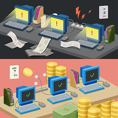 지폐 돈 일러스트 사람없음 컴퓨터 동전 전원 절약 콘센트 전기에너지 국내일러스트 AI파일 컨셉 전자제품 에너지 재산 파일형식 벡터