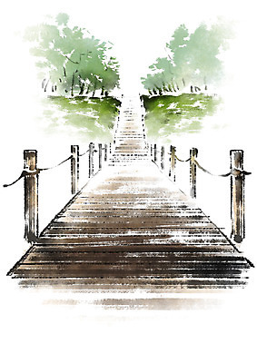 PSD 나무 길 일러스트 캘리그라피 풍경 사람없음 국내일러스트 식물 파일형식