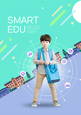 전신 PSD 편집이미지 어린이교육 남자 초등학생 어린이 책가방 한명 서기 앞모습 한국인 소년한명만 이미지편집 1 학생 교육 뷰포인트 가방 모션 사람 동양인 남자한명만 소년만 파일형식