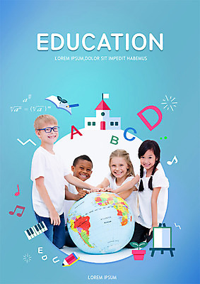 PSD 서양인 외국인 백인 편집이미지 알파벳 여자 어린이교육 남자 어린이 흑인 동양인 여러명 책 지구본 글로벌교육 어린이만 이미지편집 영어 교육 다수 사람 인종 글로벌 파일형식