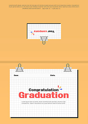 템플릿 기념일 카드템플릿 졸업 사람없음 축하 메모지 클립 축하카드 이미지템플릿 AI파일 교육 컨셉 카드_감사 이벤트 사무용품 파일형식 벡터