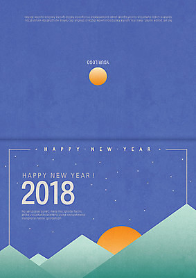 템플릿 기념일 카드템플릿 새해 산 사람없음 태양 일출 새해인사 감사카드 2018년 이미지템플릿 AI파일 자연요소 카드_감사 이벤트 노을 인사 연도 파일형식 벡터