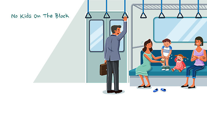 전신 PSD 여자 남자 어린이 일러스트 서기 앉기 여러명 성인 예절 전철 울음 무관심 승객 시끄러움 공공장소 소변 방해 노키즈존 비매너 국내일러스트 감정 육상교통 다수 컨셉 모션 대중교통 표정 사람 장소 파일형식