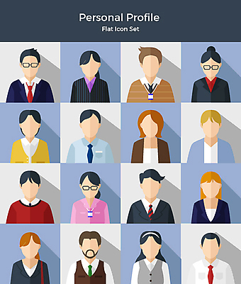 아이콘 여자 남자 사람 정장 여러명 상반신 세트 다양 직장인 비즈니스맨 비즈니스우먼 플랫아이콘 신입사원 부장 인턴 얼굴없음 2D아이콘 AI파일 직업 옷 다수 비즈니스 파일형식 벡터