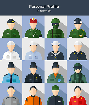 아이콘 여자 남자 군대 사람 여러명 상반신 세트 군인 다양 헬멧 공군 군복 플랫아이콘 해군 육군 전투복 해병대 얼굴없음 2D아이콘 AI파일 직업 다수 유니폼 보호장비 국군 파일형식 벡터