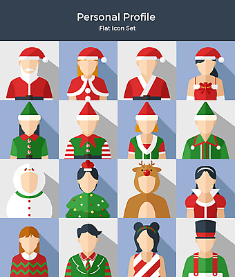 아이콘 여자 남자 크리스마스 산타모자 눈사람 산타옷 사람 여러명 상반신 세트 크리스마스트리 산타클로스 다양 루돌프 플랫아이콘 2D아이콘 AI파일 모자_잡화 옷 기념일 다수 사슴 파일형식 벡터