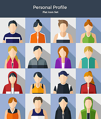 아이콘 여자 남자 스포츠 다이어트 건강 사람 여러명 상반신 운동복 세트 운동 헬스 다양 플랫아이콘 트레이너 2D아이콘 AI파일 옷 다수 파일형식 벡터