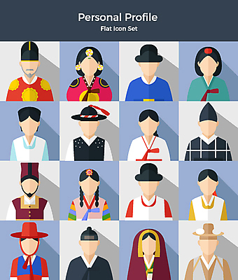 아이콘 여자 남자 사람 여러명 상반신 세트 다양 의사 왕 상인 플랫아이콘 양반 여왕 궁녀 마님 상궁 선비 의녀 중전의상 포졸 2D아이콘 AI파일 갓모자 모자_잡화 전통 다수 전통소품 의료진 전통의상 신분 파일형식 벡터