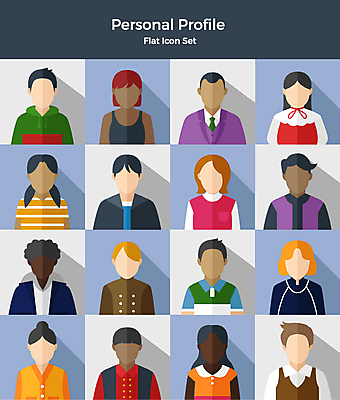백인 아이콘 헤어스타일 여자 패션 남자 흑인 사람 동양인 여러명 상반신 세트 다양 플랫아이콘 2D아이콘 AI파일 서양인 다수 인종 파일형식 벡터
