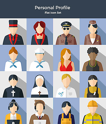 아이콘 여자 남자 노동자 사람 여러명 상반신 세트 다양 가수 마술사 승무원 미용사 목사 플랫아이콘 텔레마케팅 연예인 기장 수녀 신부님 얼굴없음 항해사 2D아이콘 AI파일 직업 다수 음악가 천주교 마술 서비스업 성직자 파일형식 벡터