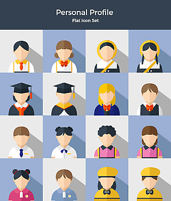 아이콘 여자 남자 교복 리본 학사모 졸업 사람 여러명 상반신 친구 세트 유치원생 다양 플랫아이콘 유치원복 2D아이콘 AI파일 모자_잡화 옷 교육 어린이 다수 관계 파일형식 벡터