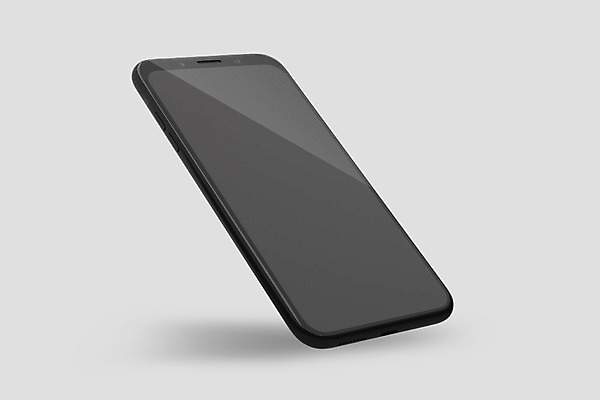 PSD 편집이미지 사람없음 전자제품 스마트폰 핸드폰 한개 3D소스 3D 검은색 디지털합성 목업 베젤리스 편집3D 1 컬러 스마트기기 파일형식