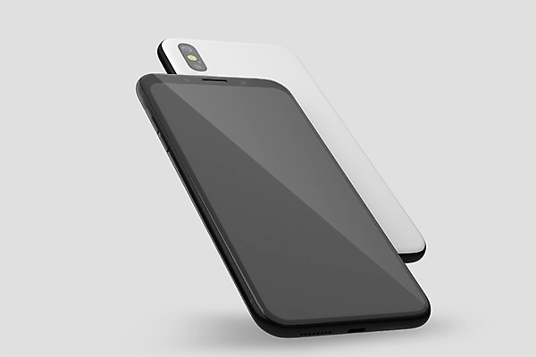 PSD 편집이미지 사람없음 전자제품 스마트폰 핸드폰 3D소스 3D 검은색 두개 흰색 디지털합성 목업 베젤리스 편집3D 컬러 2 스마트기기 파일형식