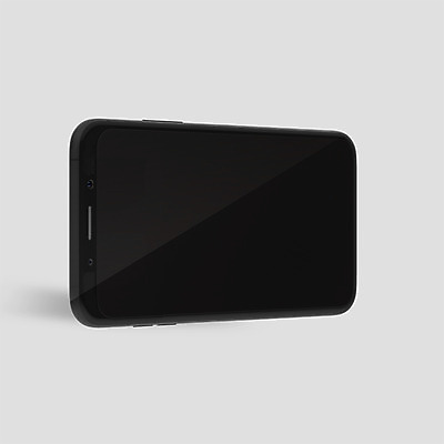 PSD 편집이미지 사람없음 전자제품 스마트폰 핸드폰 한개 3D소스 3D 검은색 디지털합성 목업 베젤리스 편집3D 1 컬러 스마트기기 파일형식