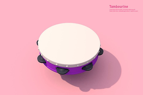 PSD 편집이미지 악기 음악 사람없음 컬러풀 3D소스 3D 디지털합성 탬버린 편집3D 컬러 문화예술 타악기 파일형식