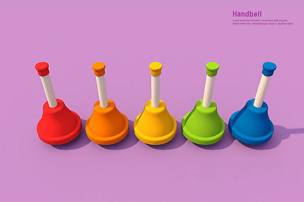 PSD 편집이미지 악기 음악 사람없음 컬러풀 3D소스 3D 디지털합성 핸드벨 편집3D 컬러 문화예술 파일형식