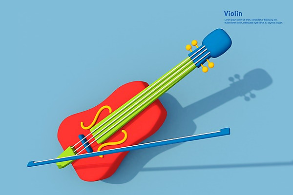 PSD 편집이미지 악기 음악 사람없음 컬러풀 3D소스 3D 바이올린 디지털합성 편집3D 컬러 현악기 문화예술 파일형식
