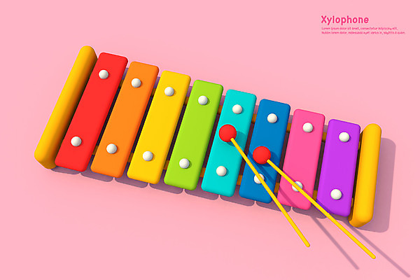 PSD 편집이미지 악기 음악 사람없음 컬러풀 3D소스 3D 디지털합성 실로폰 편집3D 컬러 문화예술 타악기 파일형식