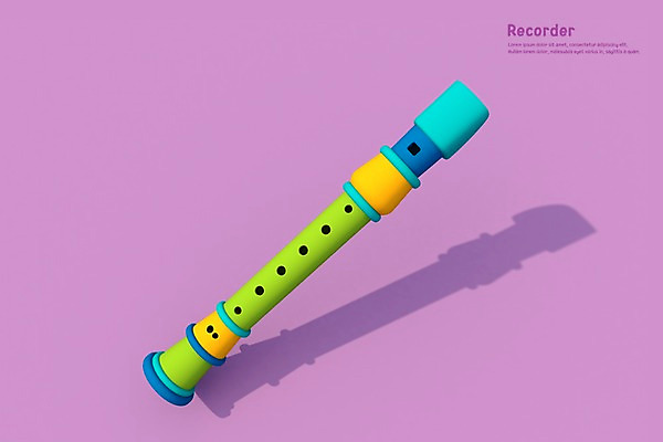 PSD 편집이미지 악기 음악 사람없음 컬러풀 3D소스 3D 디지털합성 피리 리코더 편집3D 컬러 문화예술 목관악기 파일형식