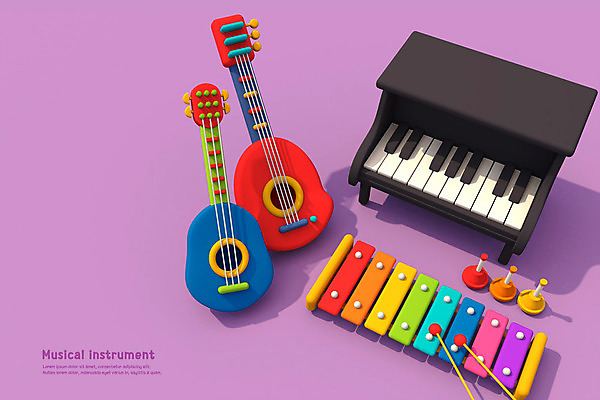 PSD 편집이미지 악기 음악 사람없음 컬러풀 3D소스 3D 기타 건반 피아노 디지털합성 실로폰 핸드벨 편집3D 컬러 현악기 문화예술 타악기 건반악기 파일형식