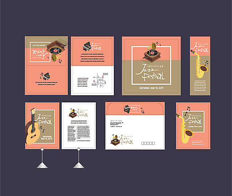 템플릿 배너템플릿 음악 이벤트 사람없음 세트 축제 현수막 기타 색소폰 전단 엽서 초대장 약도 재즈 음악축제 소봉투 행사세트 행사템플릿 AI파일 배너 지도 현악기 문화예술 편지봉투 카드_감사 목관악기 편지 홍보물 파일형식 벡터