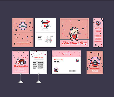 템플릿 배너템플릿 여자 발렌타인데이 이벤트 상반신 성인 세명 세트 케이크 초콜릿 곰인형 현수막 전단 엽서 초대장 약도 소봉투 행사세트 행사템플릿 AI파일 배너 인형 지도 데이이벤트 디저트 편지봉투 카드_감사 사람 편지 홍보물 파일형식 벡터