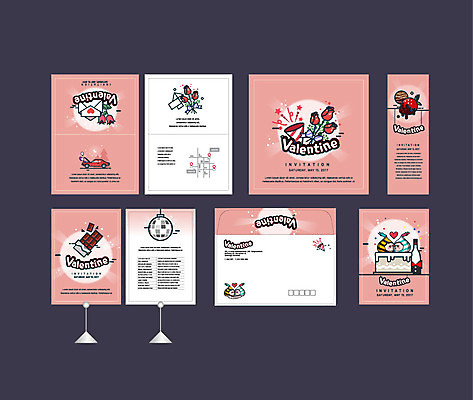 템플릿 배너템플릿 꽃다발 폭죽 발렌타인데이 이벤트 사람없음 세트 초콜릿 현수막 전단 엽서 초대장 약도 소봉투 행사세트 행사템플릿 AI파일 배너 꽃 지도 데이이벤트 디저트 편지봉투 카드_감사 편지 홍보물 파일형식 벡터